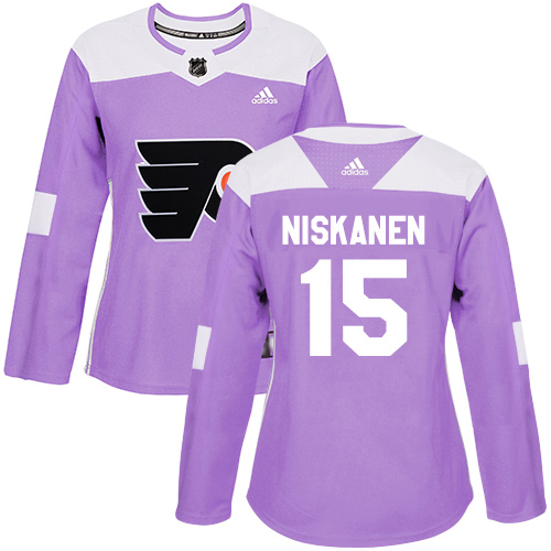 Adidas Flyers #15 Matt Niskanen Purple Authentic Fights Cancer Women's Stitched NHL Jersey